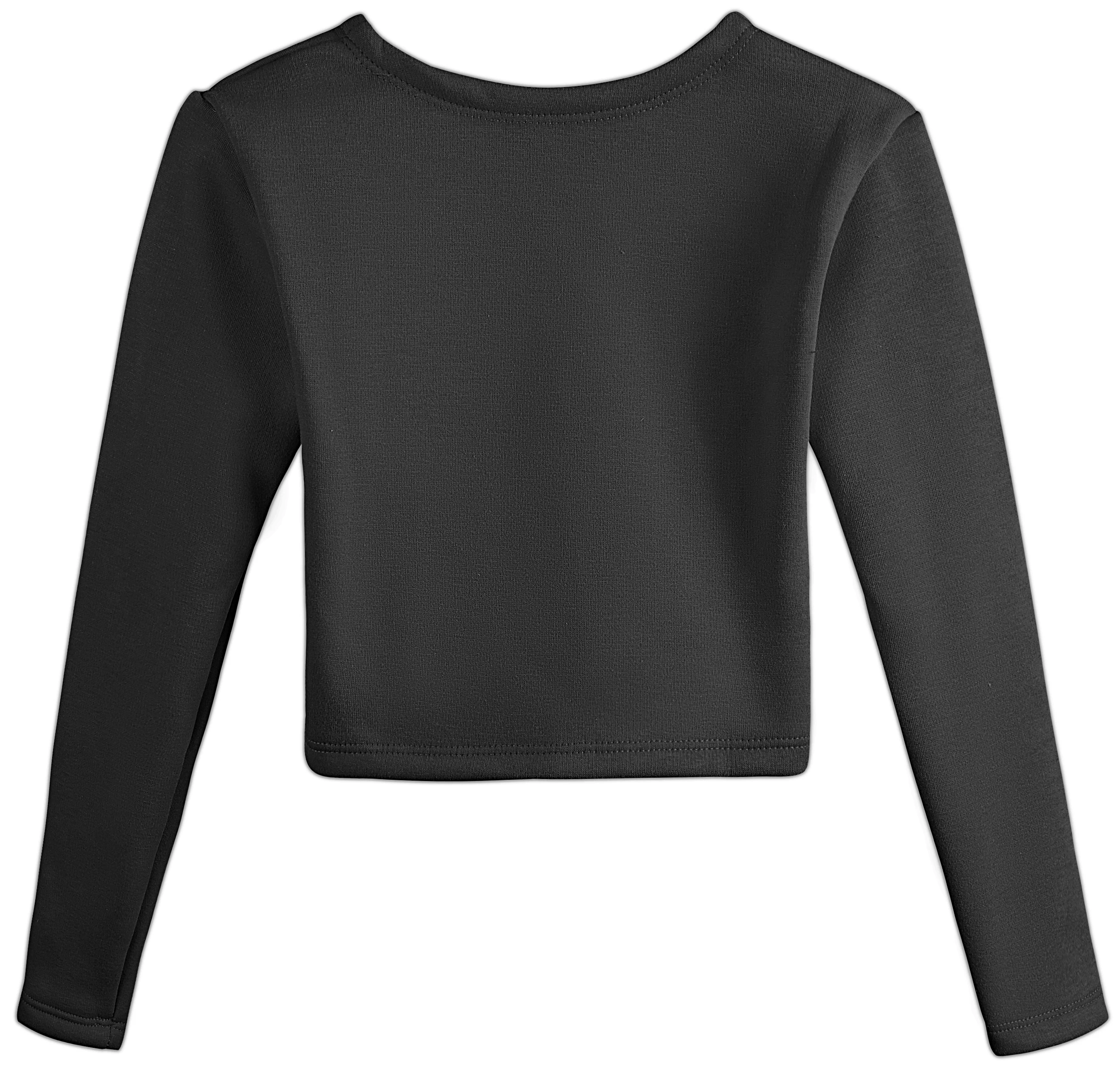 DANSHOW Girls Ballet Wrap Tops Kids Long Sleeve Dance Sweater,Velvet Inner