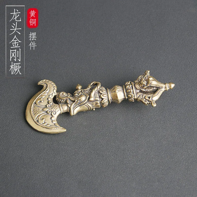 Pure brass faucet Vajrayana hand piece magic pestle Vajrayana wenwan collection ornaments old