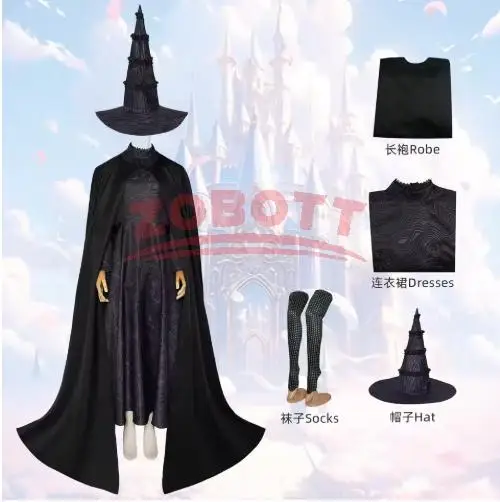 

Glinda Elphaba Wicked Cosplay CostumeClothes Gotic Movie Party Role-playing Witches cosplay clothing full set hat New magic