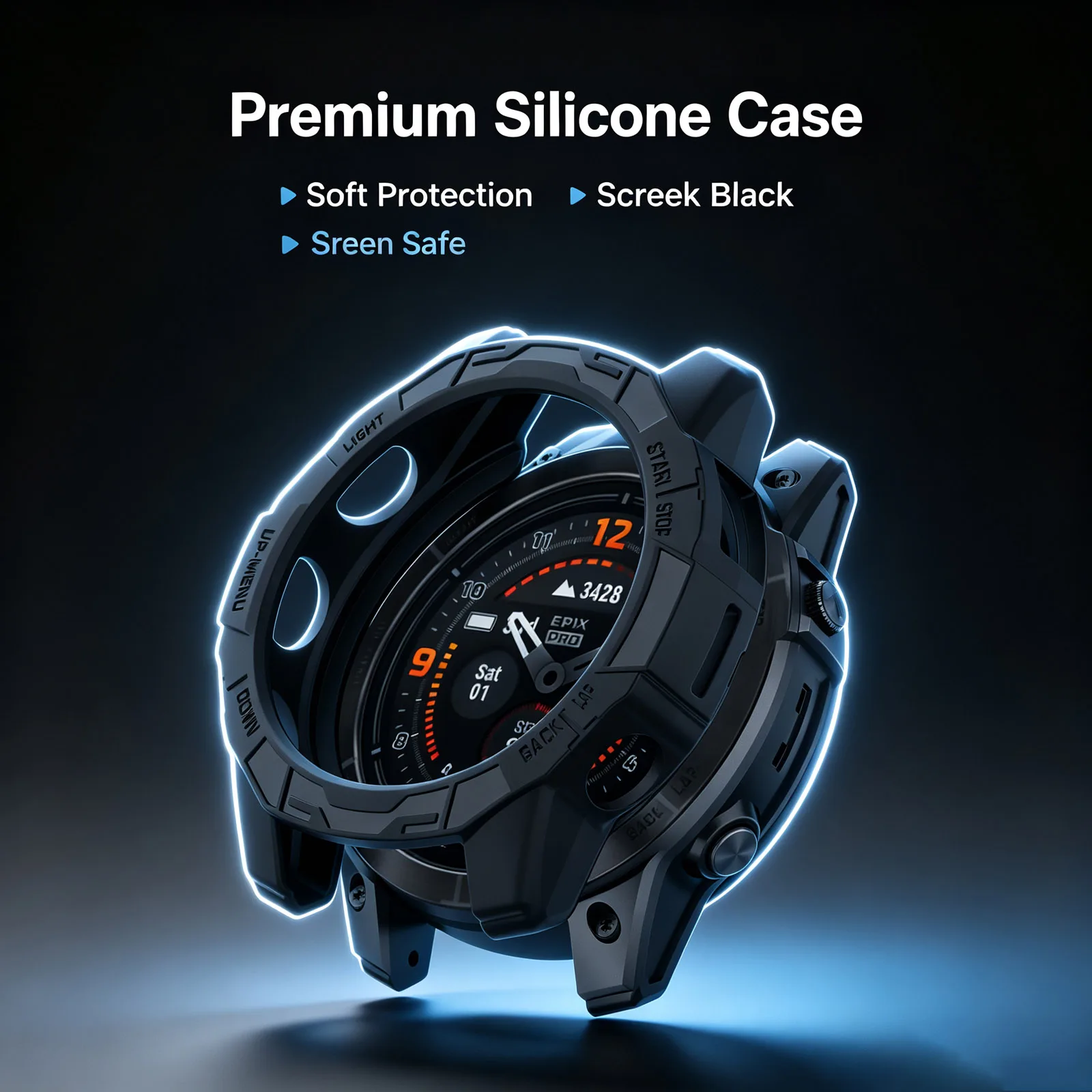 Protective Case For Garmin Fenix 7 7S 7X Silicone Case Protector Sleeve For Garmin Epix Pro 47mm 51mm Protector Frame Bumper image 4