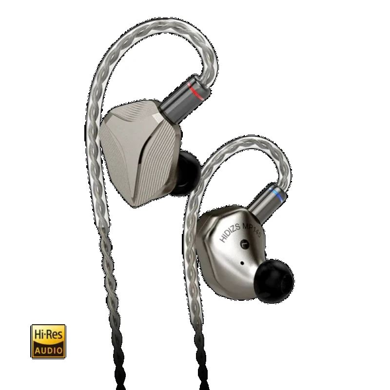 Hidizs MP145 Ultra-duże płaskie magnetyczne przewodowe słuchawki douszne hi hi ems monitoruje odłączany kabel słuchawkowe i wytrzymałą wtyczkę 2-pinową