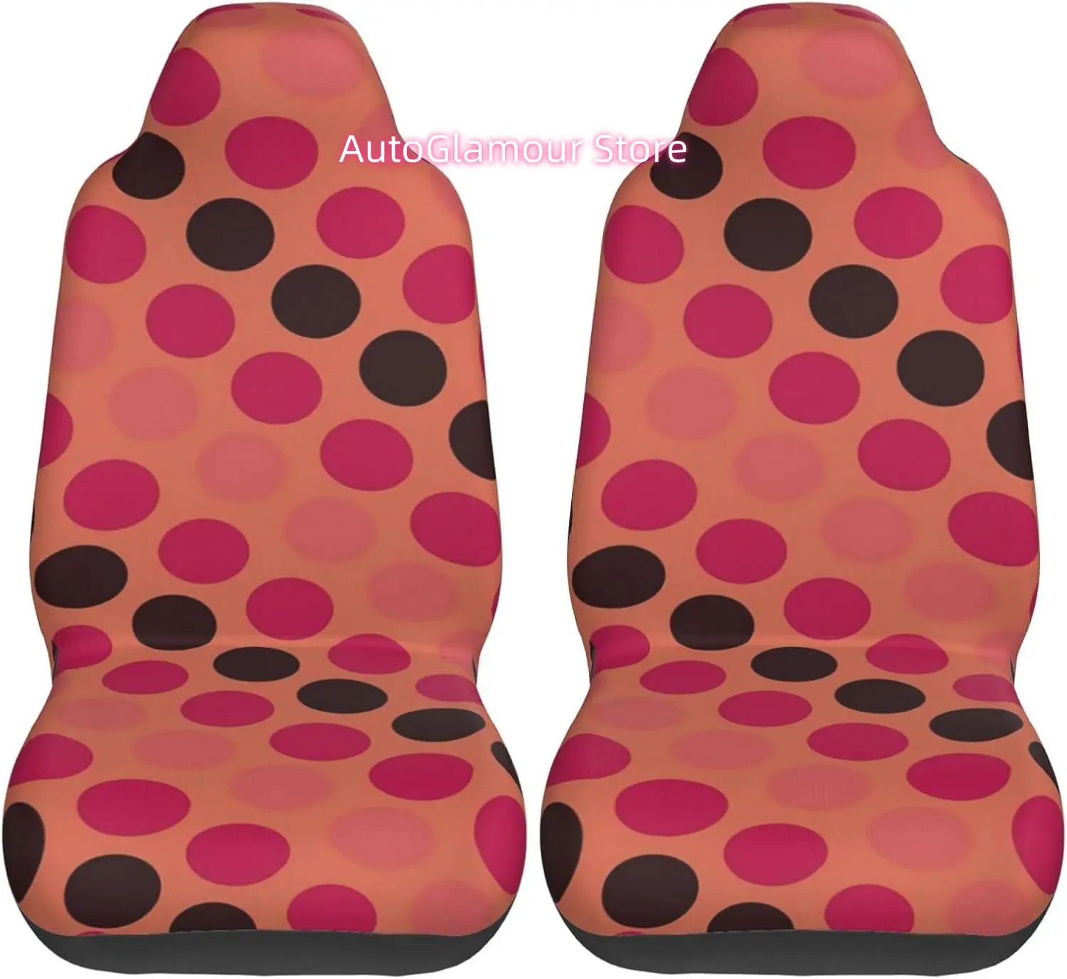 Sou'S Polka Dot Pattern 2-Piece   Seat Cover Complete Set - Elastic Seat Protection Cover for Cars, Trucks, Suvs, a
