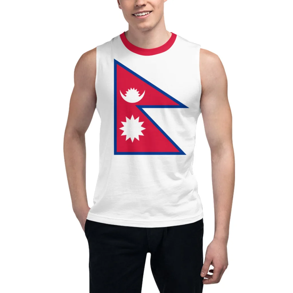 Sleeveless T-shirt Nepal Flag 3D Men's Boys Tshirt Gyms Tank Tops Fitness Joggers Basketball Training Vest