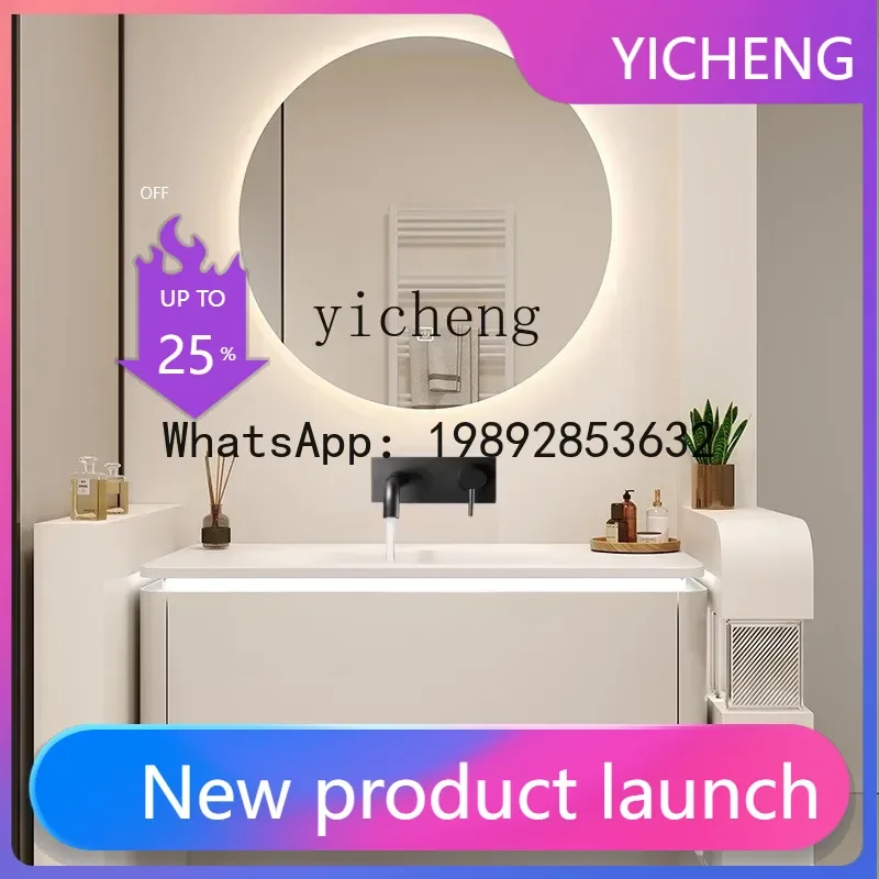 LYY   hole ceramic integrated basin bathroom cabinet solid wood concealed into the wall drainage washbasin washbasin