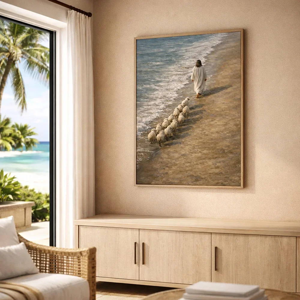 Jesus Leading the Twelve Full Poster Canvas Print Painting Christian Wall Art Bedroom Study Studio Living Room Home Decor