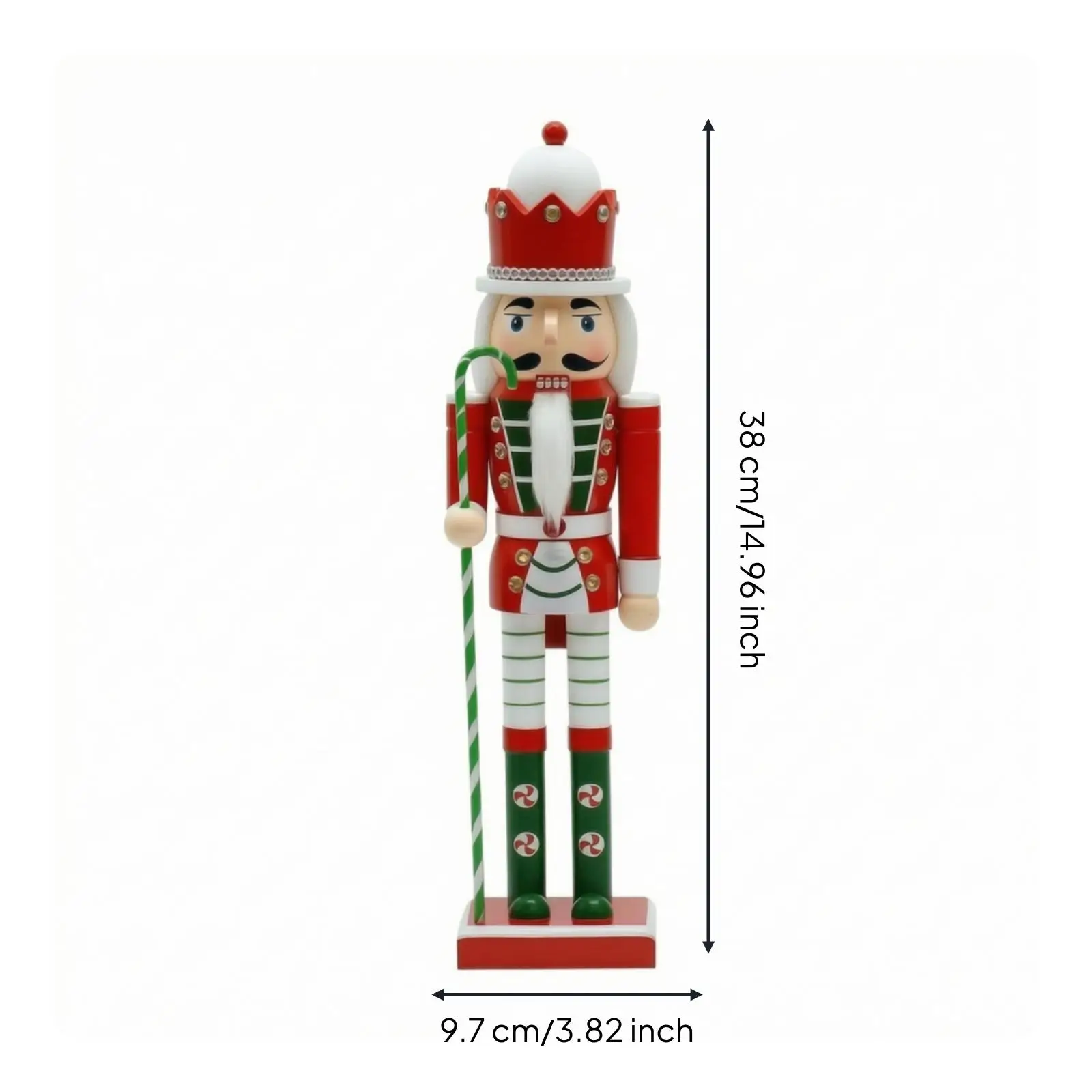 Wood Nutcracker Festival Figurine Holiday Decoration for Countertop Shelf Cute Christmas Tree Ornament Sculpture with