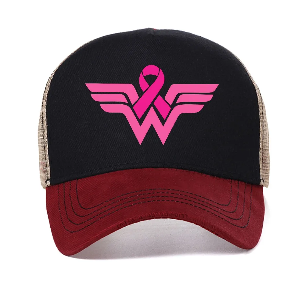 

Cancer Ribbon Wonder lady women baseball cap vintage Style Graphic adjustable sun hat summer outdoor breathable trucker hats