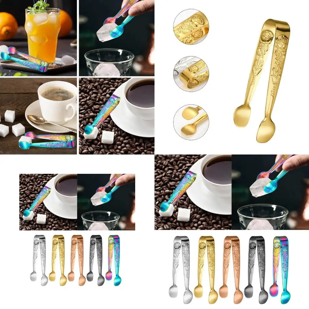  Ice Tongs Sugar Cube Tongs Stainless Steel Small Serving Tongs Appetizers Tong Small Kitchen Tongs for Tea Party Coffee