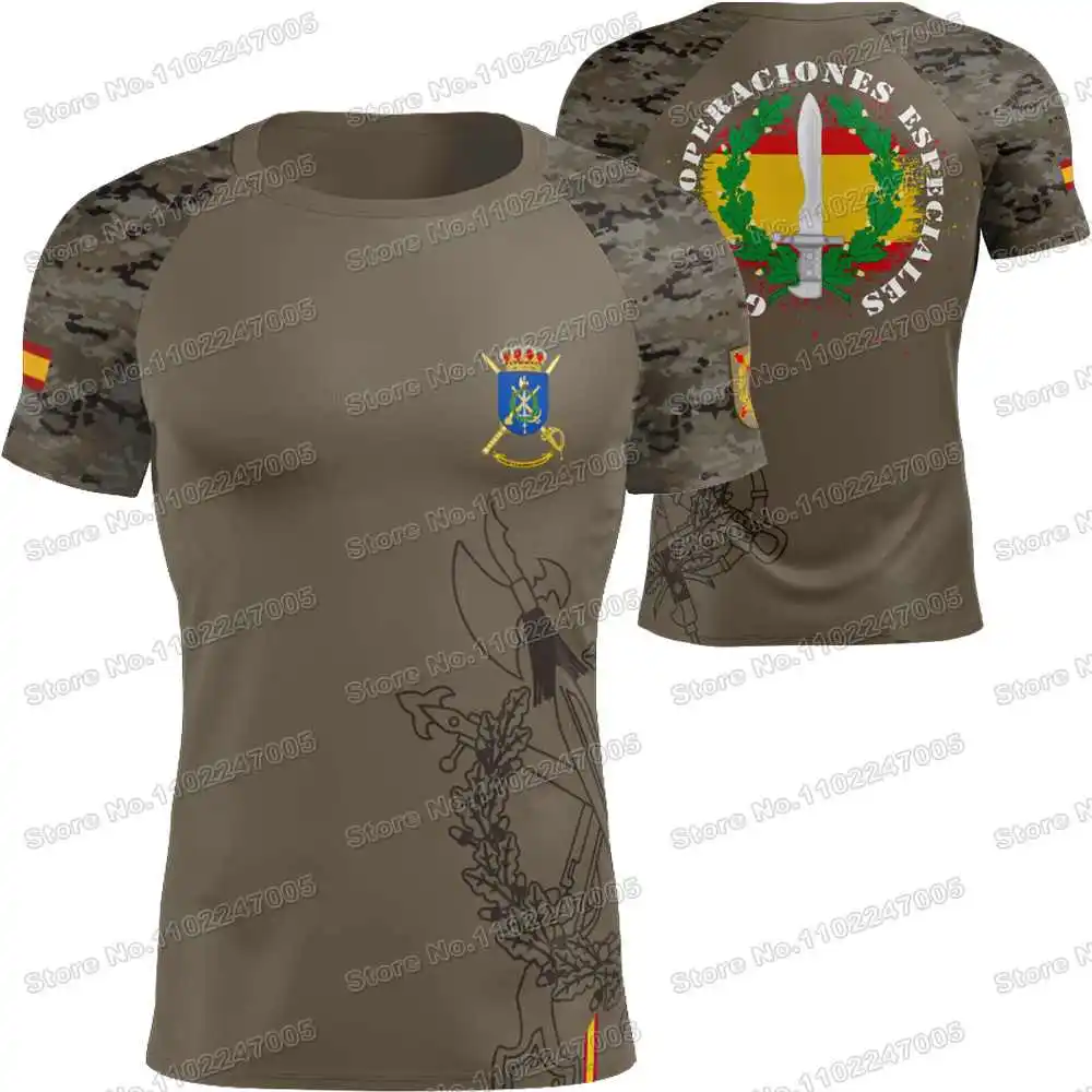 2023 Spain Army GOE BOEL XIX T Shirt Spanish Military Outdoor Tech Shirts Men MTB Clothing Training Tops Fitness Jersey Running