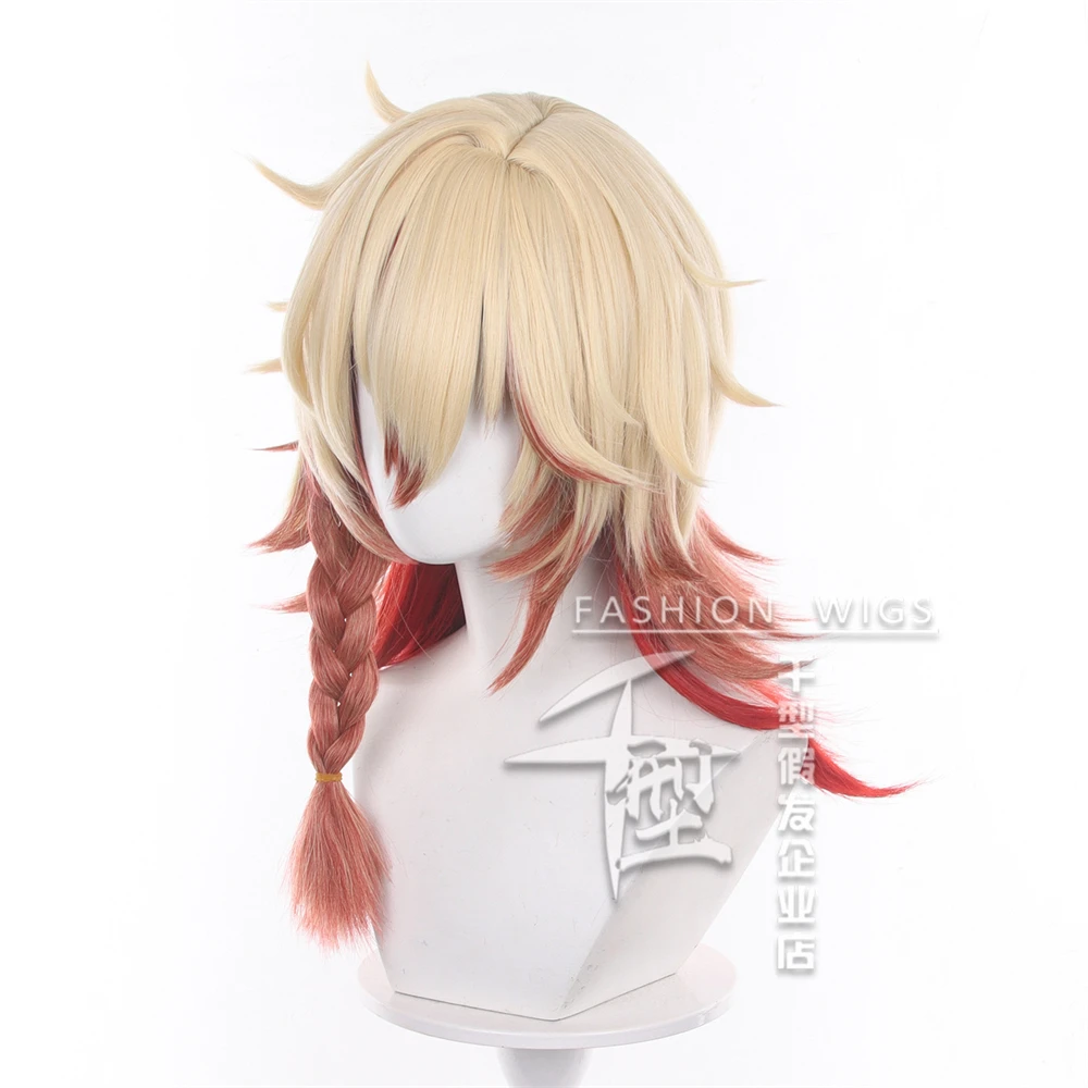 50cm Yellow Red Gradient Braided Heat Resistant Synthetic Hair Mydeimos Role Play Wig Mydei Cosplay Wig Carnival Party