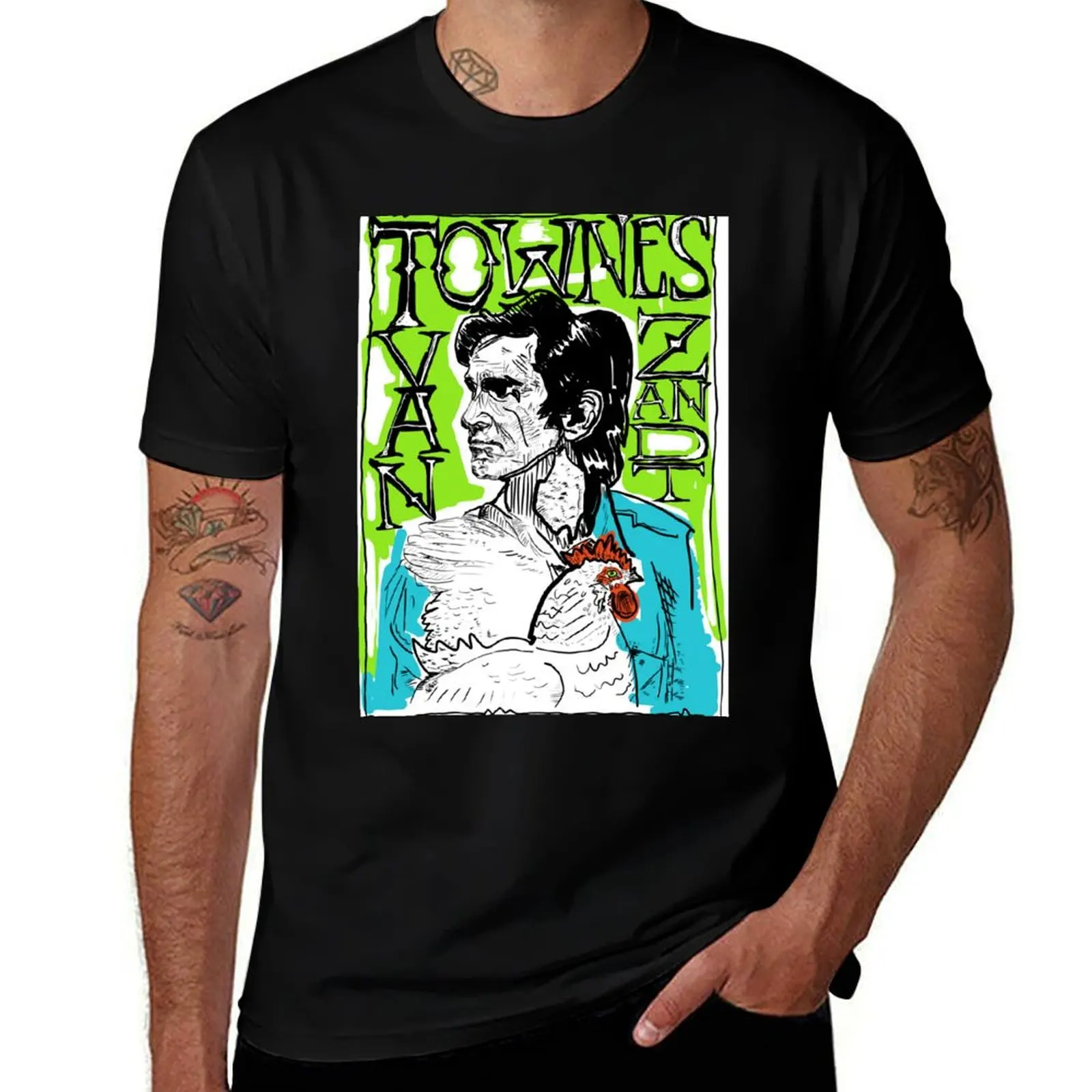 Townes Van zandt T-Shirt t shirt man plain cotton t shirts high quality man t shirt luxury T-shirt