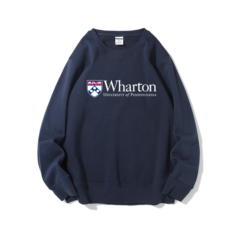 

Wharton School Long Sve Loose Fit Jaet Autumn Winter UPENN Sweatirt Cotton Polyester Youth Faion Printed Hoodie