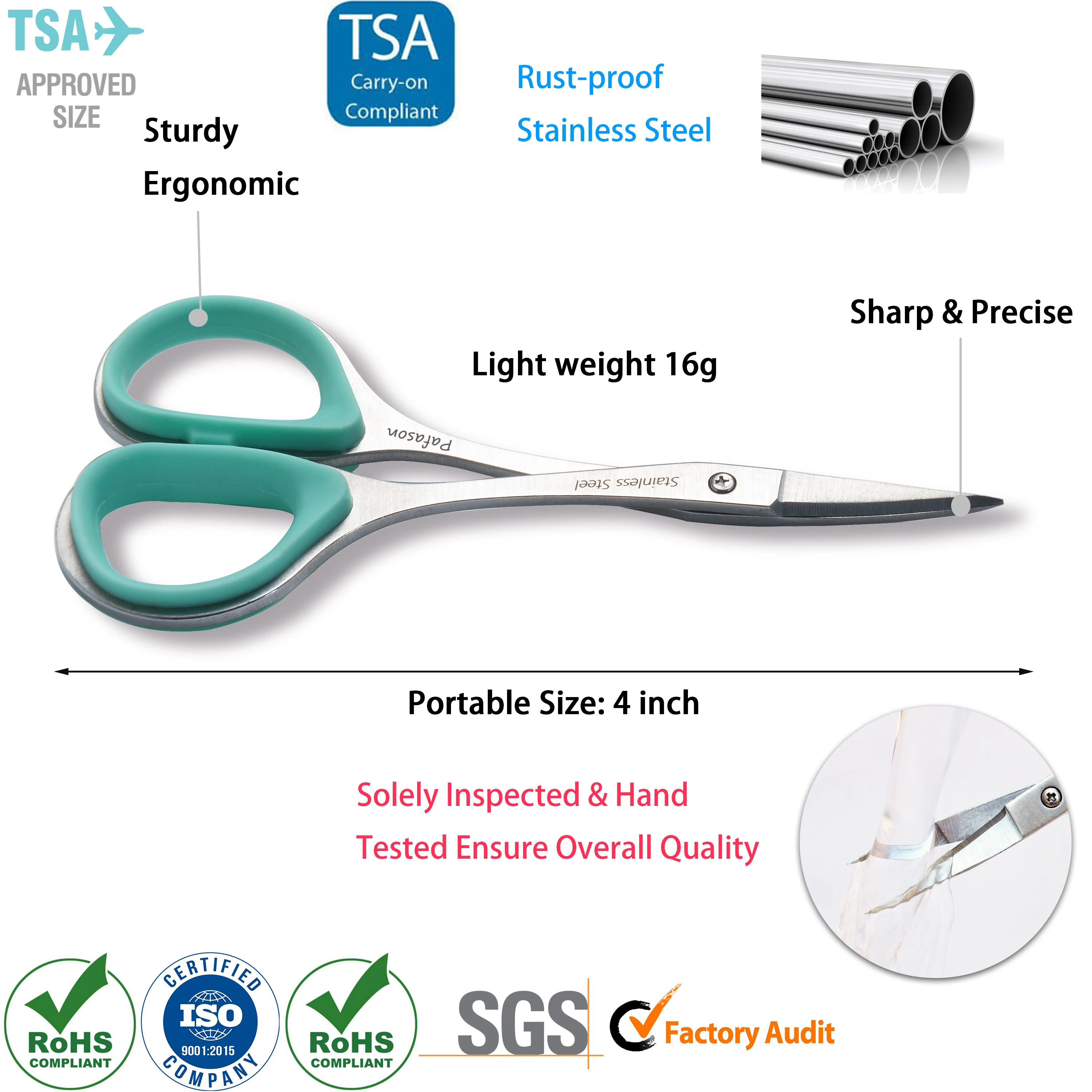 Stainless Steel Curved and Straight Nail Cuticle Manicure Scissor Set Multi-Purpose Pedicure Beauty Grooming Tool