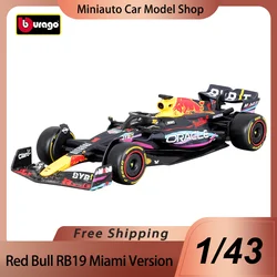 In Stock Bburago 1:43 Oracle Red Bull Racing Rb19 Miami Grand Prix Version Alloy Miniature Diecast Model Car Toy Christmas Gift