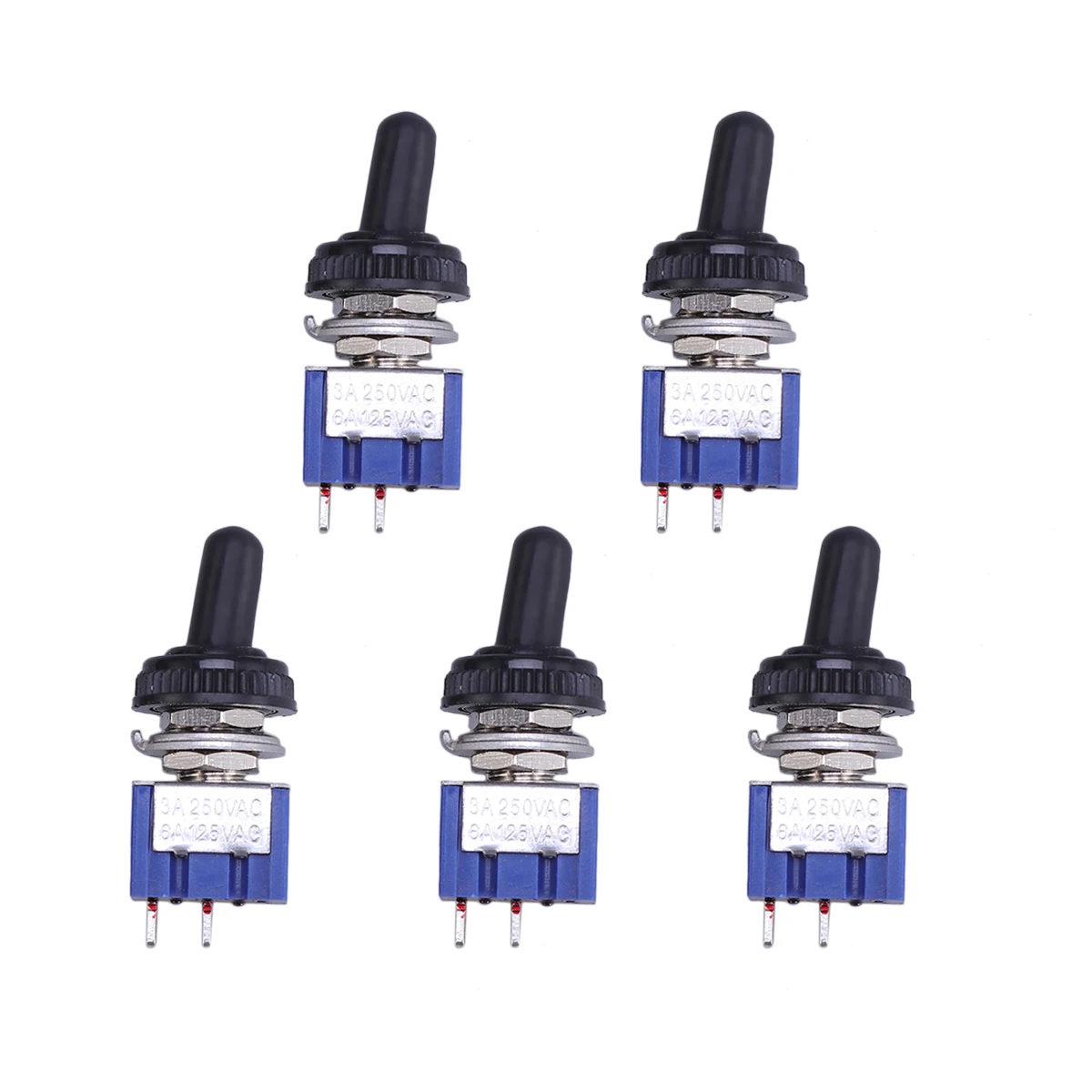 

Mini Small Toggle Switch 2 Terminals 125VAC 6A 250VAC 3A Waterproof Cover On Off Lightweight Portable Practical Design