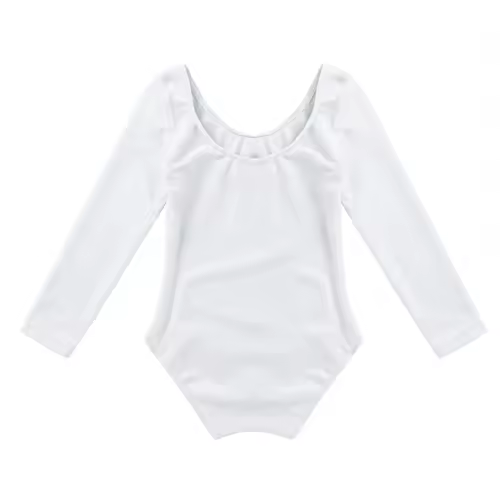 Kids Girls Long Sleeve Ballet Leotards Dance Costume Warm Solid Color Gymnastics Workout Training Bodysuit Dancer Wear - Image 10