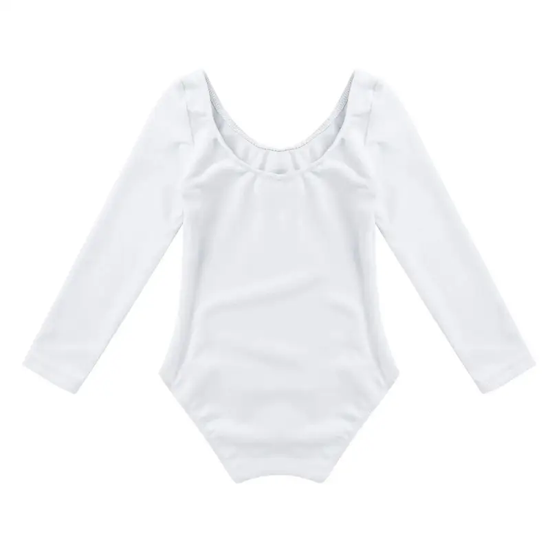 Kids Girls Long Sleeve Ballet Leotards Dance Costume Warm Solid Color Gymnastics Workout Training Bodysuit Dancer Wear - Image 10