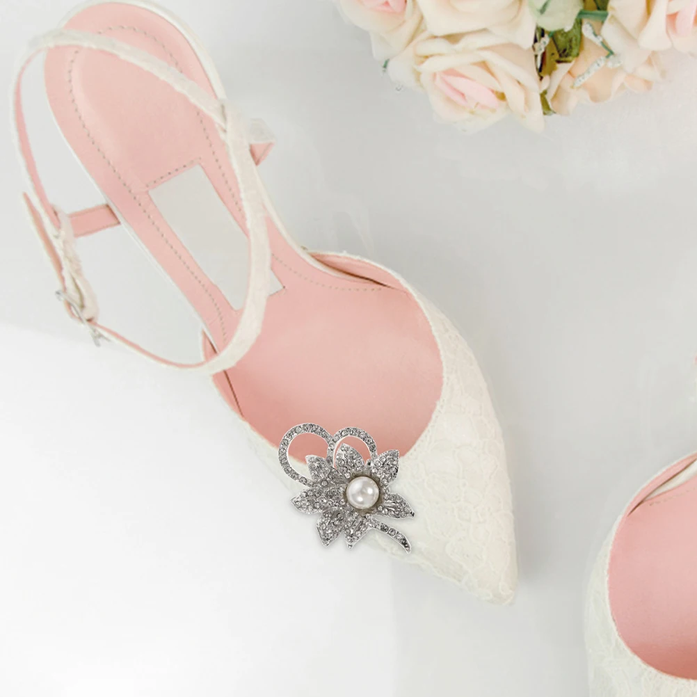 

2pcs Floral Shoe Accessories Detachable Clips Elegant Scheme Stable Materials Versatile Occasions Decoration Buckle Shoe Clips
