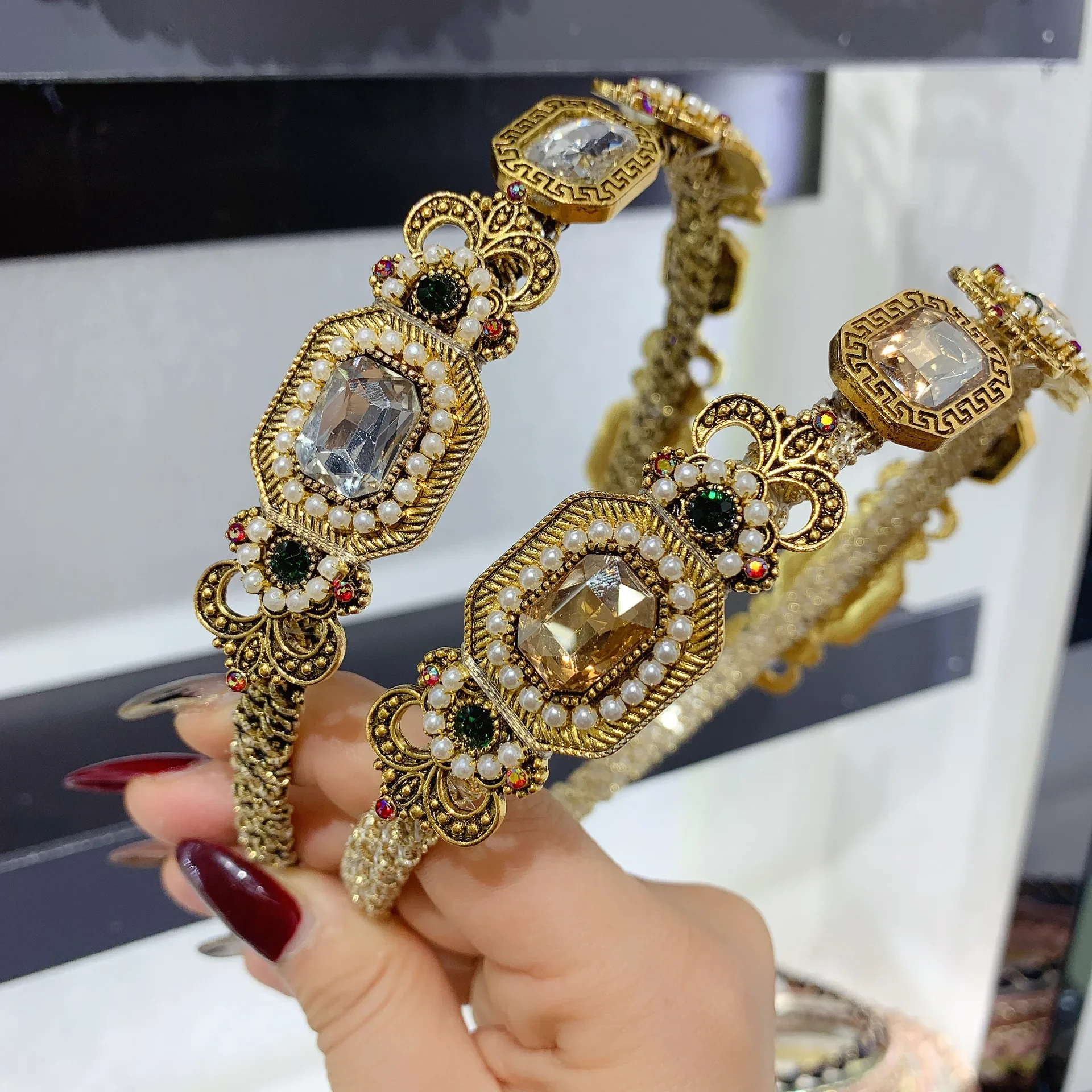 Baroque Fashion Hairband Crystal Stone Hair Hoop Headbands Designer Hairband Girls Hair Accessories for Women