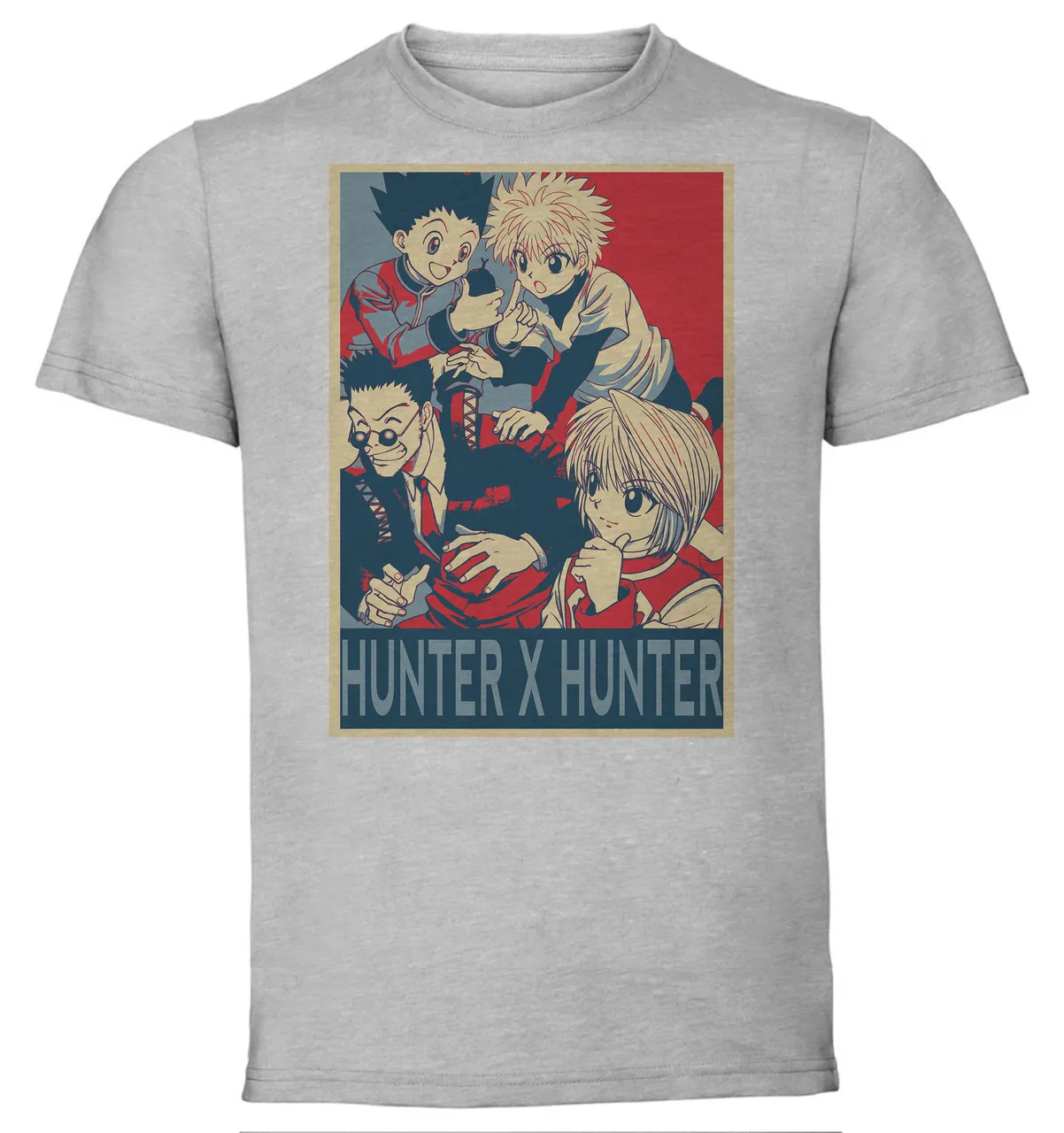 

T-Shirt Unisex Grey Propaganda Hunter x Hunter Characters Variant