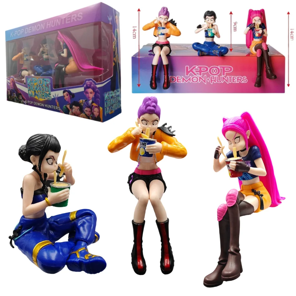 Caliente Kpop Anime periferia bruja cazadora escuadrón Rumi Zoey Mira figura de acción modelo estatua decoración de escritorio ventilador regalo de cumpleaños juguete