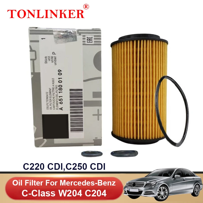 

Масляный фильтр TONLINKER A6511800109 для Mercedes Benz C Class W204 C204 2011 2012 2013 2014 C220 C250 CDI на OM651, автомобильные аксессуары