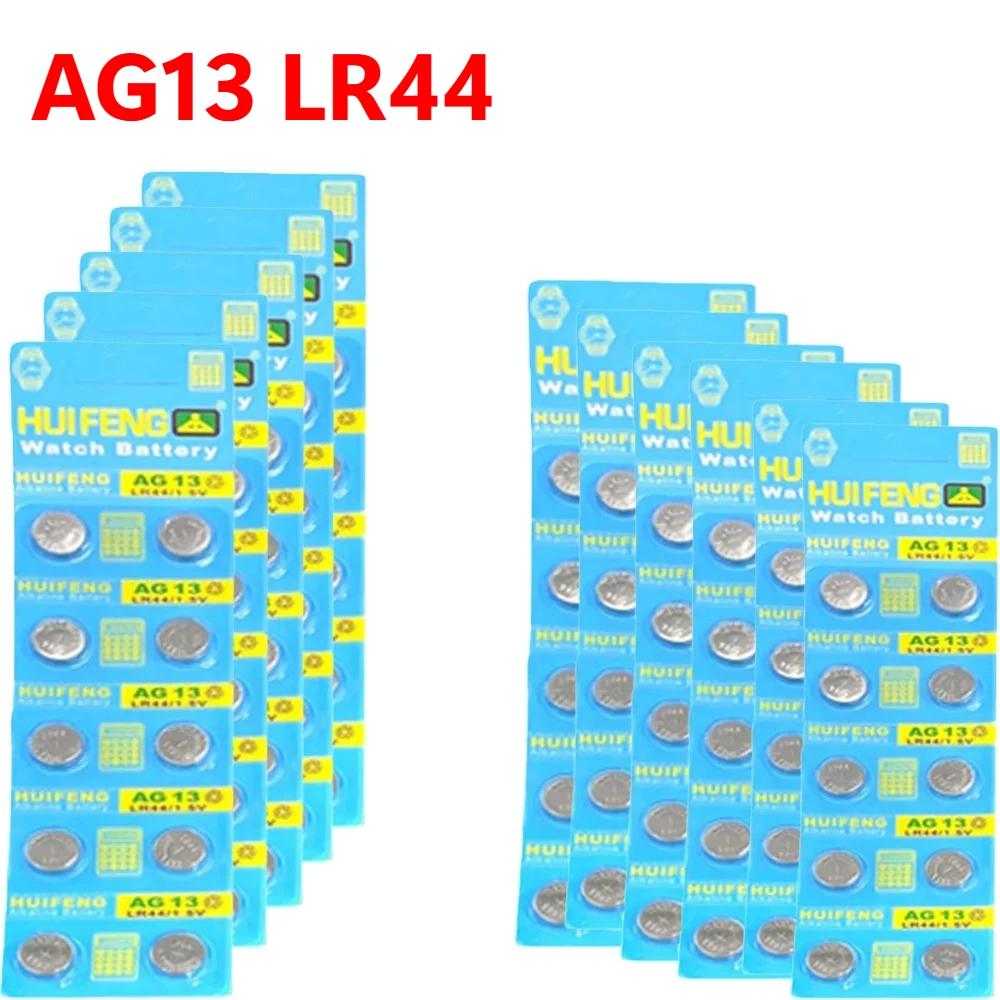 

High Capacity LR44 AG13 1.5V Button Coin Batteries 357A A76 L1154 G13A Watche Remote Controls Toys Calculators Small Electronics