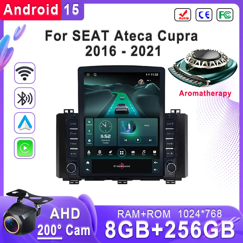 

Автомобиль Android 15 для SEAT Ateca Cupra 2016-2021 GPS-навигация Высокопроизводительный процессор DVD-плеер Автомобильный стерео головное устройство BT Dash Cam