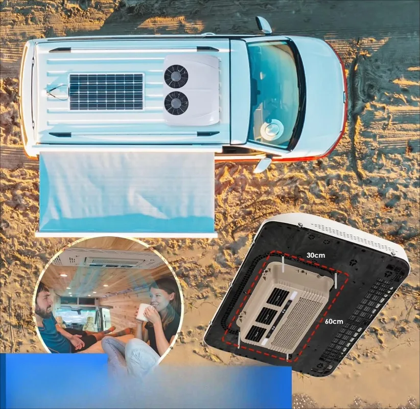 New RV Air Conditioner Dual Fan All-in-One 12V High Equipped Truck Bus  Dining Car Electric Parking Air Conditioner