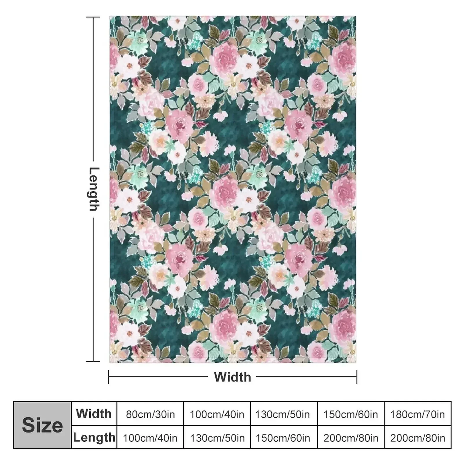 BANKED Lush Moody Floral Throw Blanket couch cozy soft plush fuzzy picnic outdoor blanket