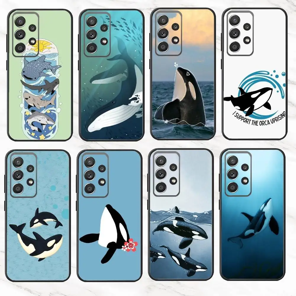 

Cute B-Blue K-Killer Whale Cover Phone Case For Samsung S25,S24,S21,S22,S23,S30,Ultra,S20,Plus,Fe,Note,10,9,5G Black Cover