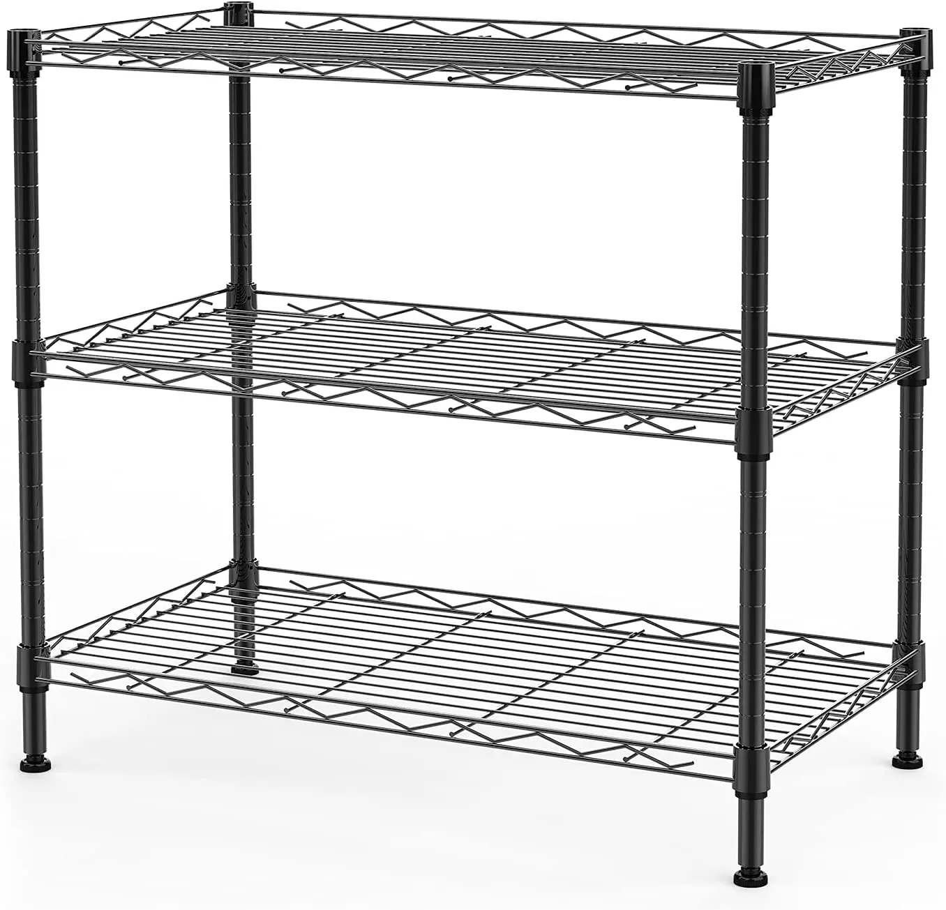 

SINGAYE 3 Shelves Storage Shelf Wire Shelving Unit Metal Shelf Adjustable Storage Shelving 21.26”W x 11.41”D x 22.83”H (Black)