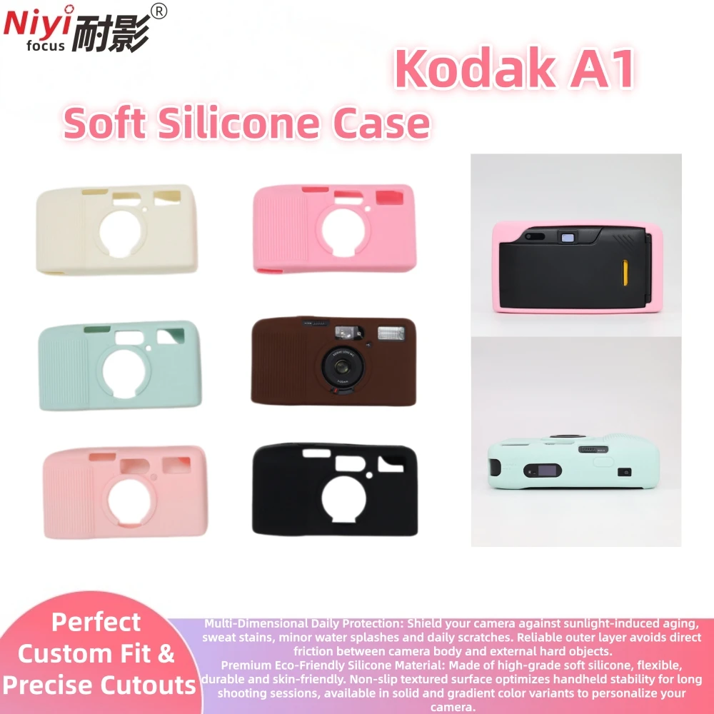 Soft Silicone Camera Protective Case for Kodak A1, Precise Cutout Shockproof Anti-Scratch Sleeve,Skin-Friendly Camera Body Cover