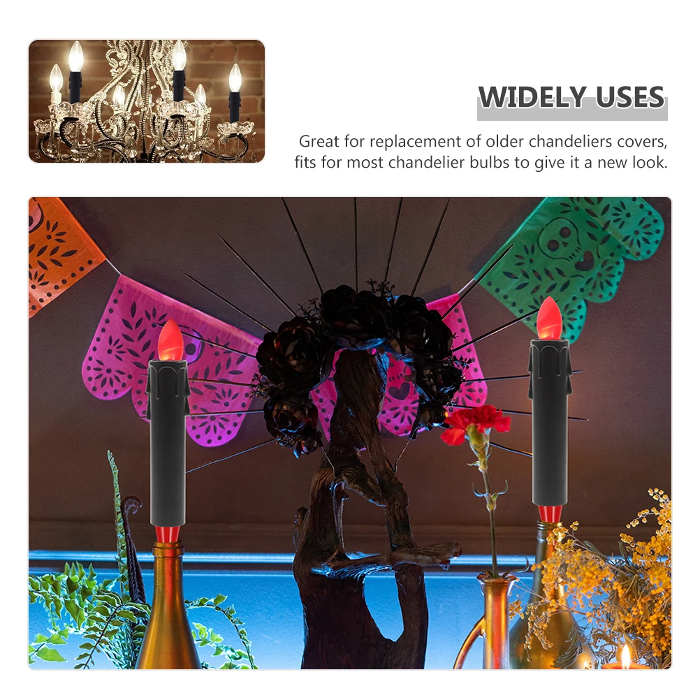 

24pcs Covers Sleeves Candelabra Light Fixture Tube Electric Candles Chandelier Parts Socket Covers Lamp Repair