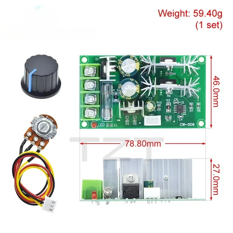 DC Motor Speed Regulator 12V 24V 36V 48V High Efficiency Drive Module PWM Controller 20A Regulator