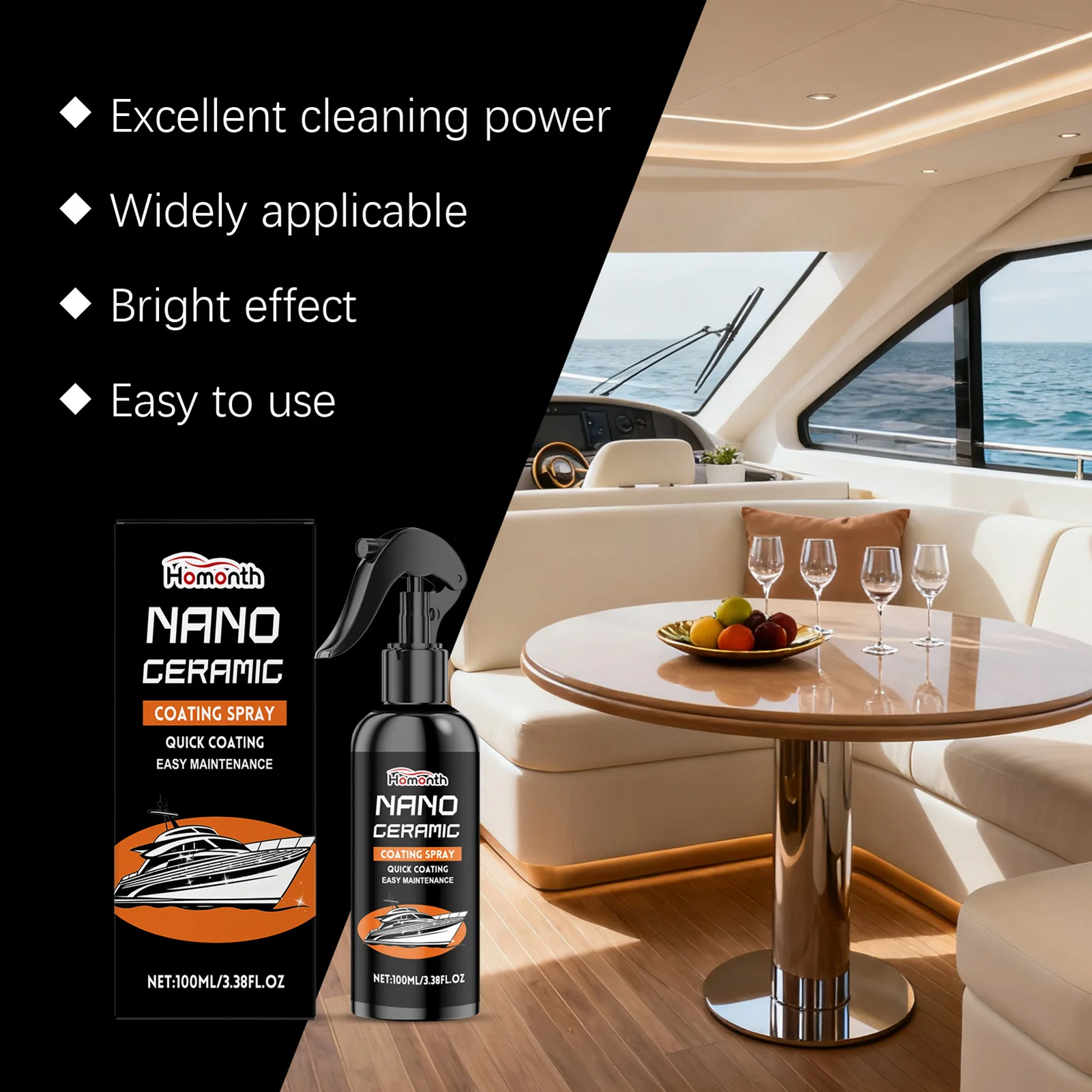 Car Paint Nano-ceramic Coating Spray Ultimates Hydrophobic Protection & Shine. After Car Wash For Quick Detail