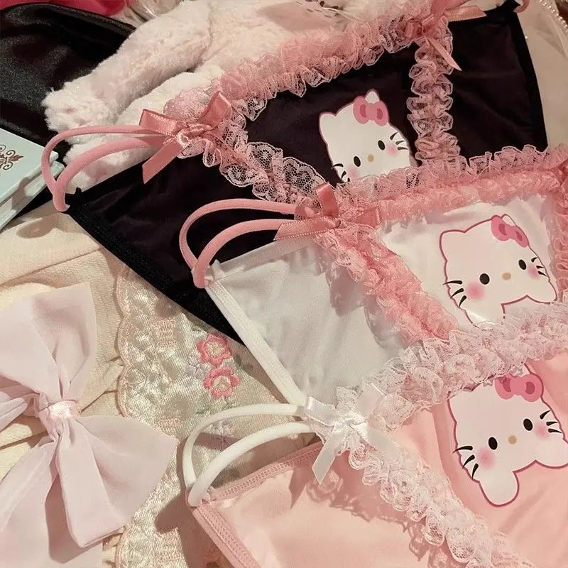 Neue Sanrio Hello Kitty Anime Cartoon süße Spitze Cartoon Spitzenhöschen kreative süße Mädchen lieben niedrige Taille Hüftheben Höschen Geschenk