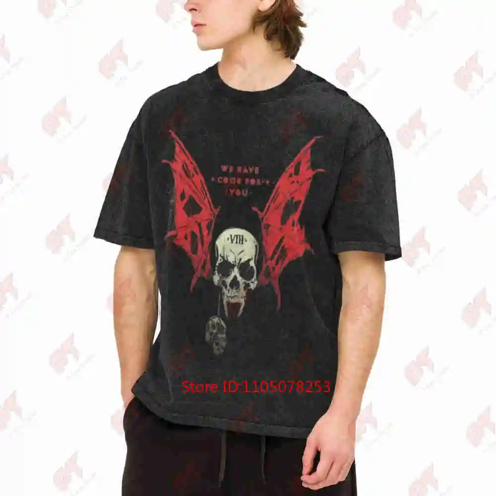40 000 Night Lords We're Here You Gothic Tabletop Gamers Vintage Washed Tee Pure Cotton T-Shirt