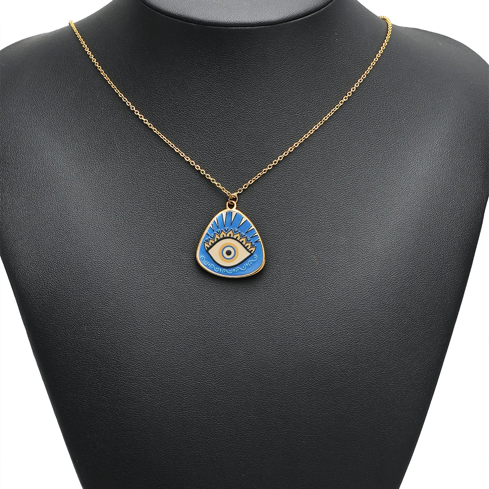 4 قطع الفولاذ المقاوم للصدأ المينا عين الشر المعلقات قلادة سحر للحرف اليدوية صنع المجوهرات DIY أقراط سوار إكسسوارات السائبة #5