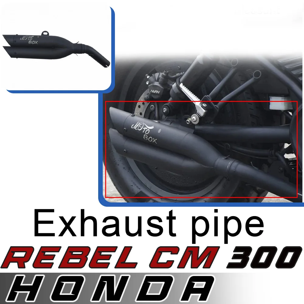 

For HONDA Rebel CM300 modified VH dual exhaust pipe rebel cm 300 right side one outlet two tail section