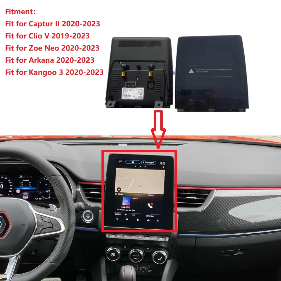 CID09AC-RFH OEM FIT For RENAULT ARKANA 3 2019-2024 HEAD UNIT LCD TOUCH SCREEN NAV DISPLAY Navigation REPLACEMENT 9.3