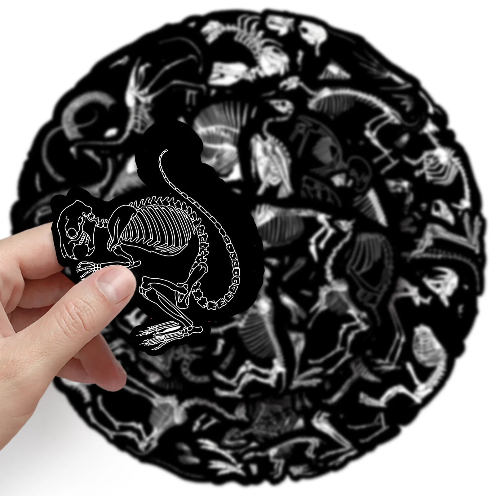 10/50PCS Dark Animal Skeleton Skull Stickers Graffiti DIY Scrapbook Skateboard Fridge Luggage Notebook Diary Graffiti Sticker