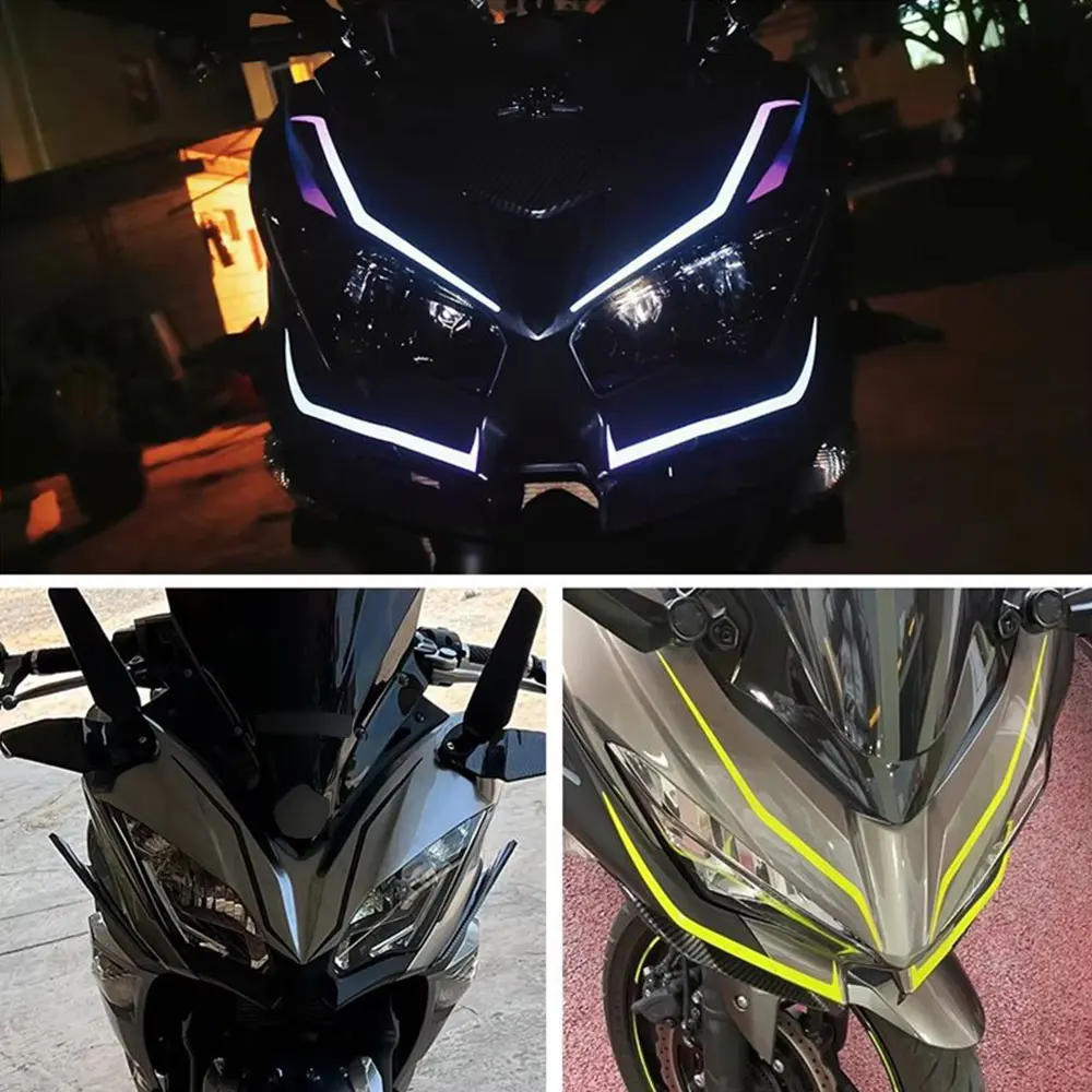 Curvy Motorcycle Stickers Motor Electrocar Front End Cowl Headlight Racing Helmet Decoration Durable Weather-Resistant Decals