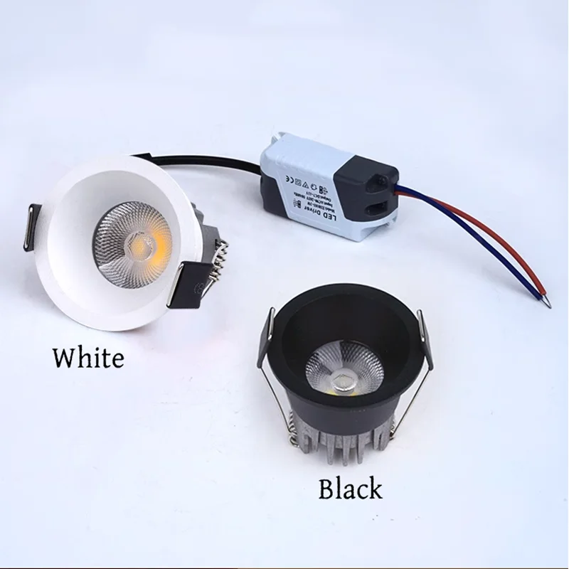 Embedded dimmable mini LED downlight 5W7W9W12W anti-glare COB ceiling light Spot light Bedroom kitchen wine cabinet