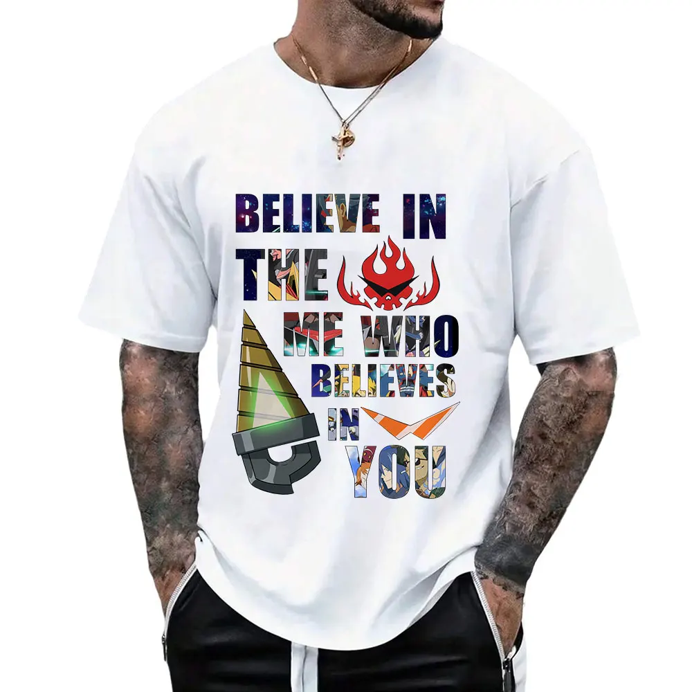 

Kamina Quote Tengen Toppa Gurren Lagann Anime Gift t shirt Japan Robot Manga Graphic Tee Y2K Clothes All size Tops Mecha cartoon