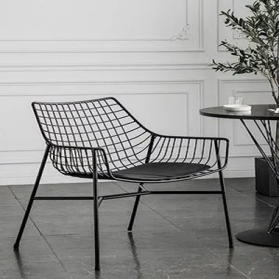 lounge furniture cast iron metal wire garden chairs for outdoor courtyard