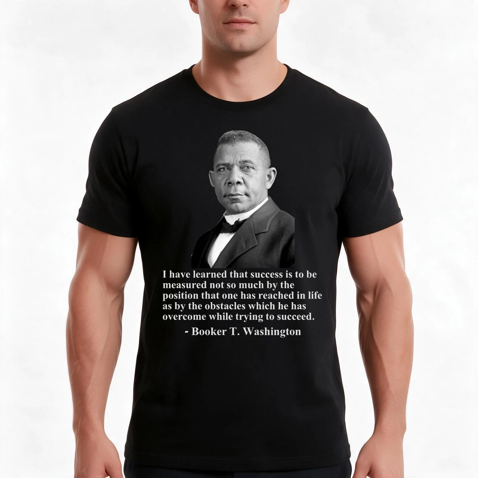 Booker T. Washington- Success T-Shirt Summer Casual Cotton Tee Oversized Streetwear Tops Vintage Graphic Print 100% Cotton