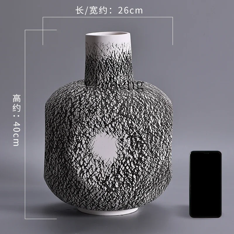 R6   Entrance Ceramic Vase Ornament Creative Desktop Dried Flower Arrangement Simple