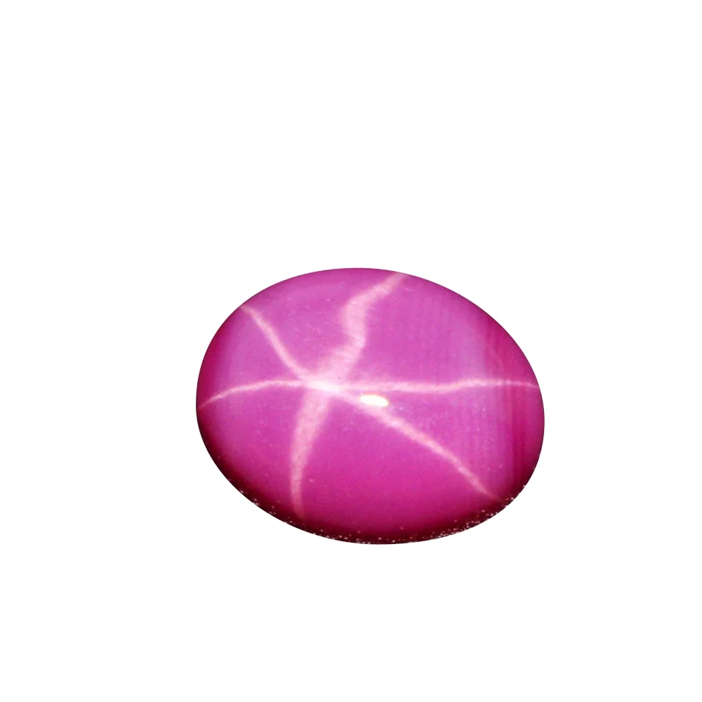 Oval Star Ruby Cabochon Smooth Polished Surface Egg Shape Rose Red Star Ruby Flat Back Multiple Sizes to Choose