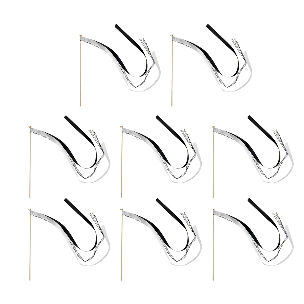

8Pcs Wedding Fairy Wand Ribbon Streamer Sticks Lace Decorations Party Dancing Birthday Wedding Ribbon Decor Streamer Wand